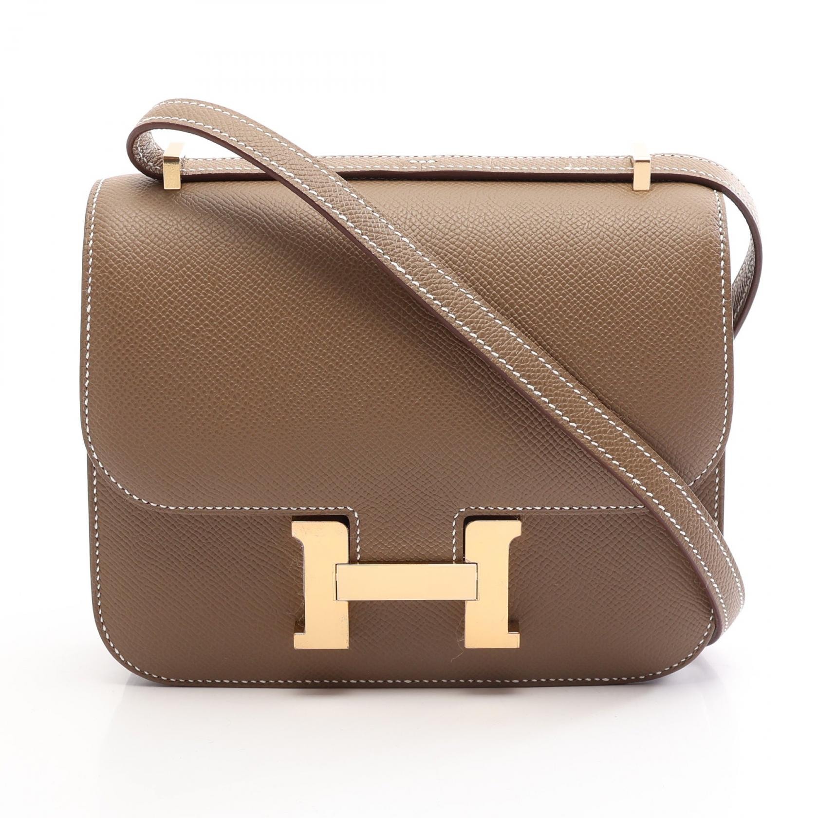 エルメス HERMES コンスタンス3 ミニ エトゥープ ショルダーバッグ バッグ ヴォーエプソン ヴォーエプソン レディース グレー系 【中古】