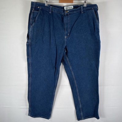 古着 カーハート Carhartt デニムパンツ ペインターパンツ ワーク ジーパン ジーンズ 色落ち w46 L30 ブルー メンズ