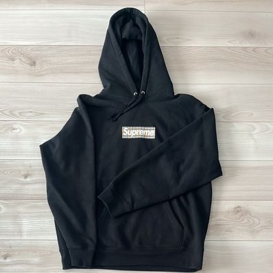 Supreme / Burberry Box Logo Hooded Sweatshirt "Black"