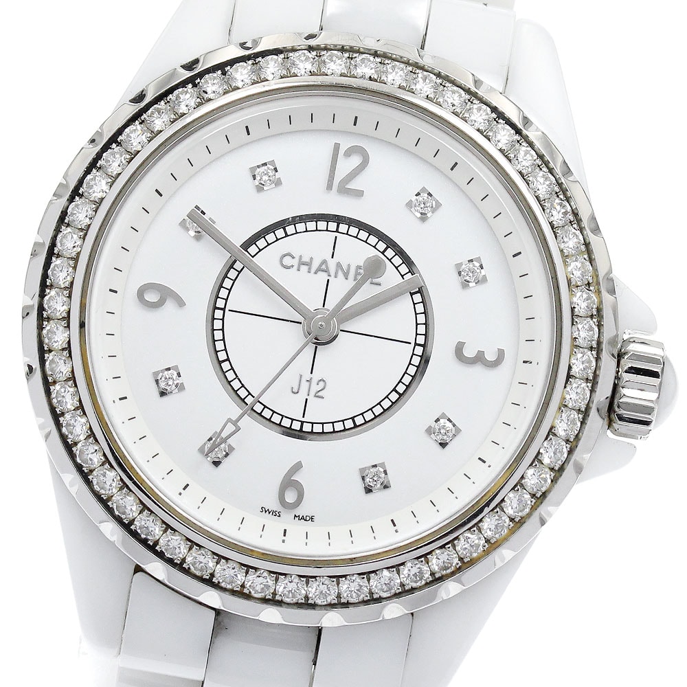 シャネル J12 ダイヤベゼル 8Pダイヤ H3110 レディース 【中古】