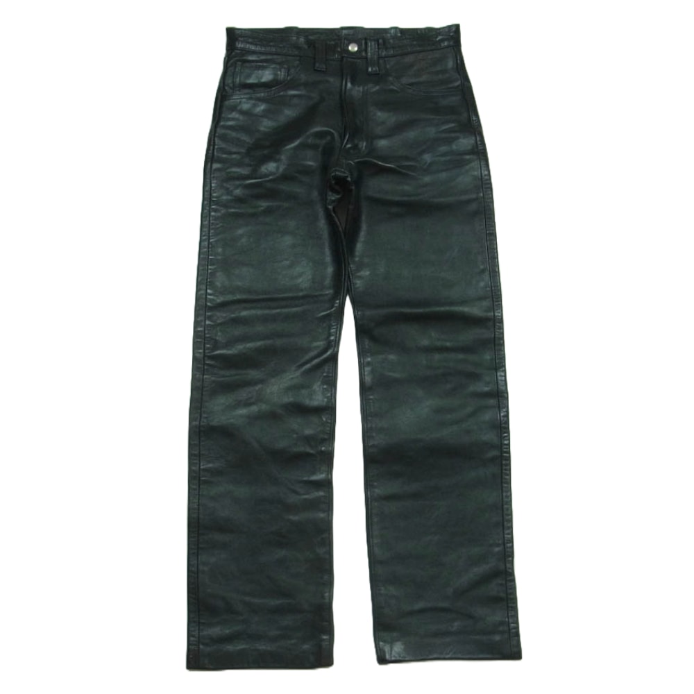 The REAL McCOY'S ザリアルマッコイズ パンツ BUCO HORSEHIDE Leather Pants ブコ ホースハイド レザー パンツ ブラック系 29【中古】