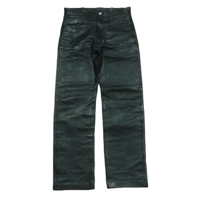 The REAL McCOY'S ザリアルマッコイズ パンツ BUCO HORSEHIDE Leather Pants ブコ ホースハイド レザー パンツ ブラック系 29【中古】