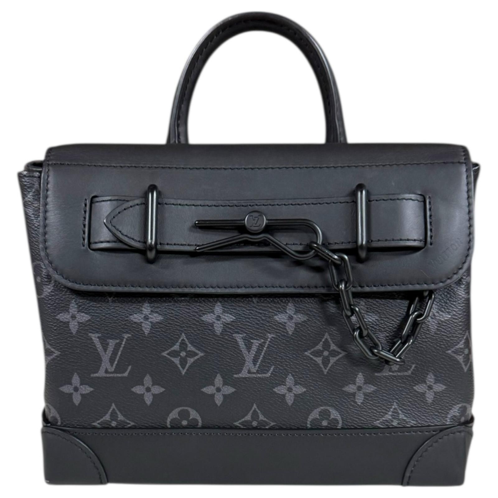 ルイヴィトン スティーマーPM モノグラムエクリプス ハンドバッグ モノグラムエクリプス M46953 ブラック メンズ LOUIS VUITTON  中古