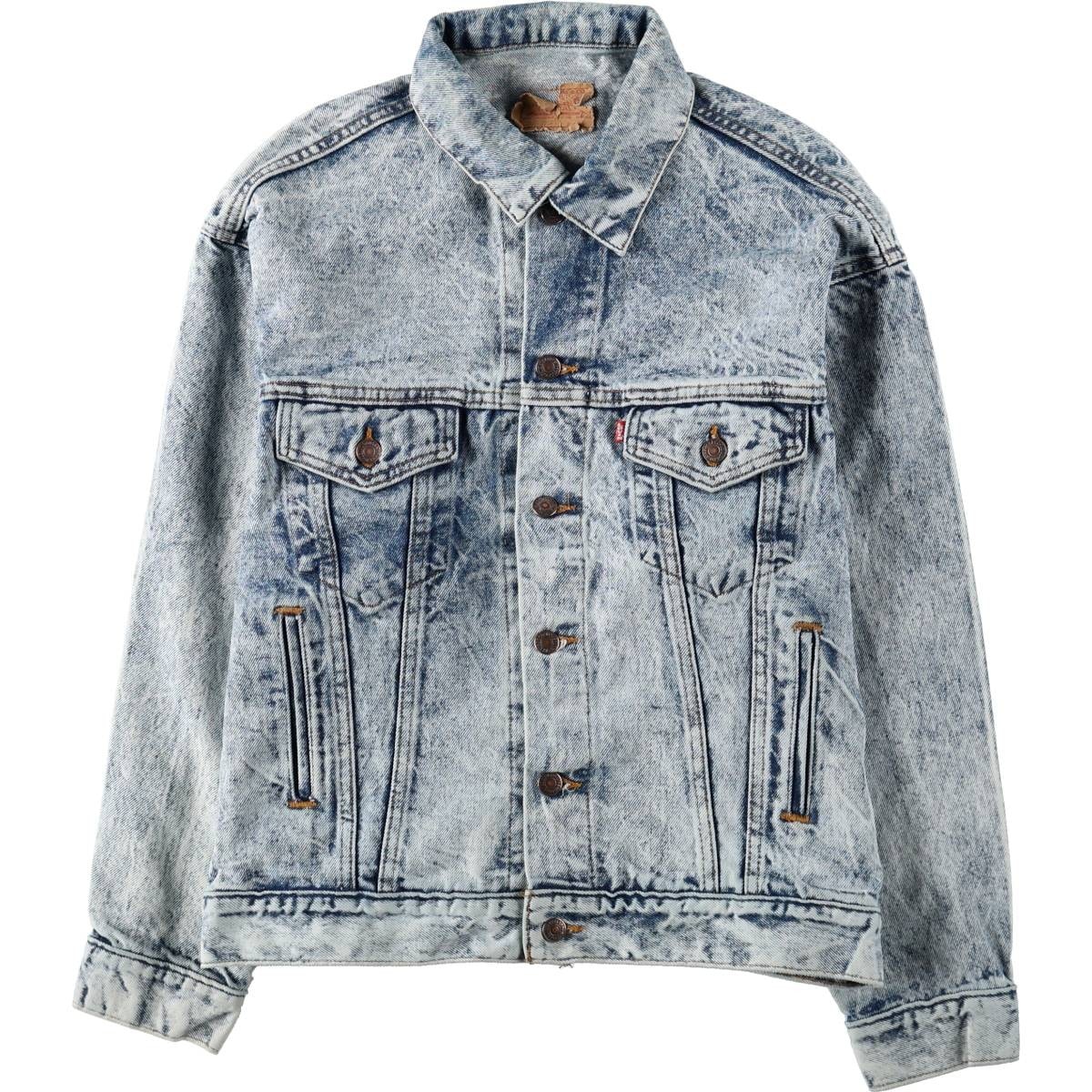 古着 90年代 リーバイス Levi's 70507-0219 ケミカルウォッシュ デニムジャケット Gジャン USA製 メンズM相当 ヴィンテージ/eaa671019