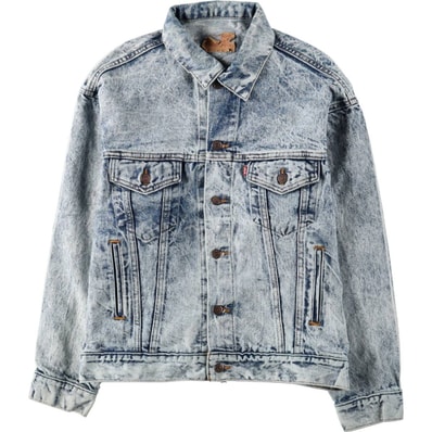 古着 90年代 リーバイス Levi's 70507-0219 ケミカルウォッシュ デニムジャケット Gジャン USA製 メンズM相当 ヴィンテージ/eaa671019