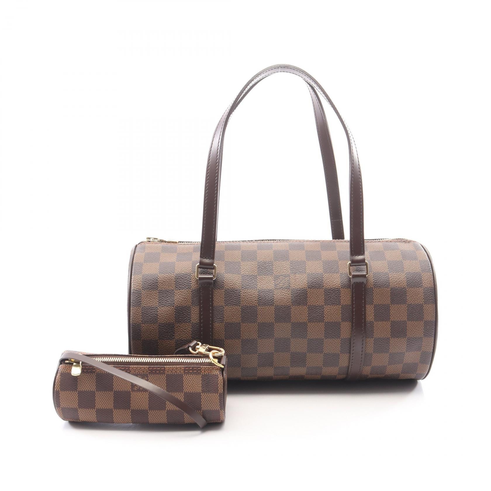 ルイ・ヴィトン LOUIS VUITTON パピヨン30 ダミエエベヌ ハンドバッグ バッグ PVCコーティングキャンバス レザー ダミエ エベヌ レディース ブラウン系 N51303 【中古】