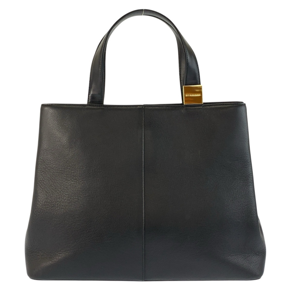 美品 BURBERRY バーバリー 中チェック柄 ブラック 黒 ゴールド金具 レザー ハンドバッグ トートバッグ 602786 【中古】