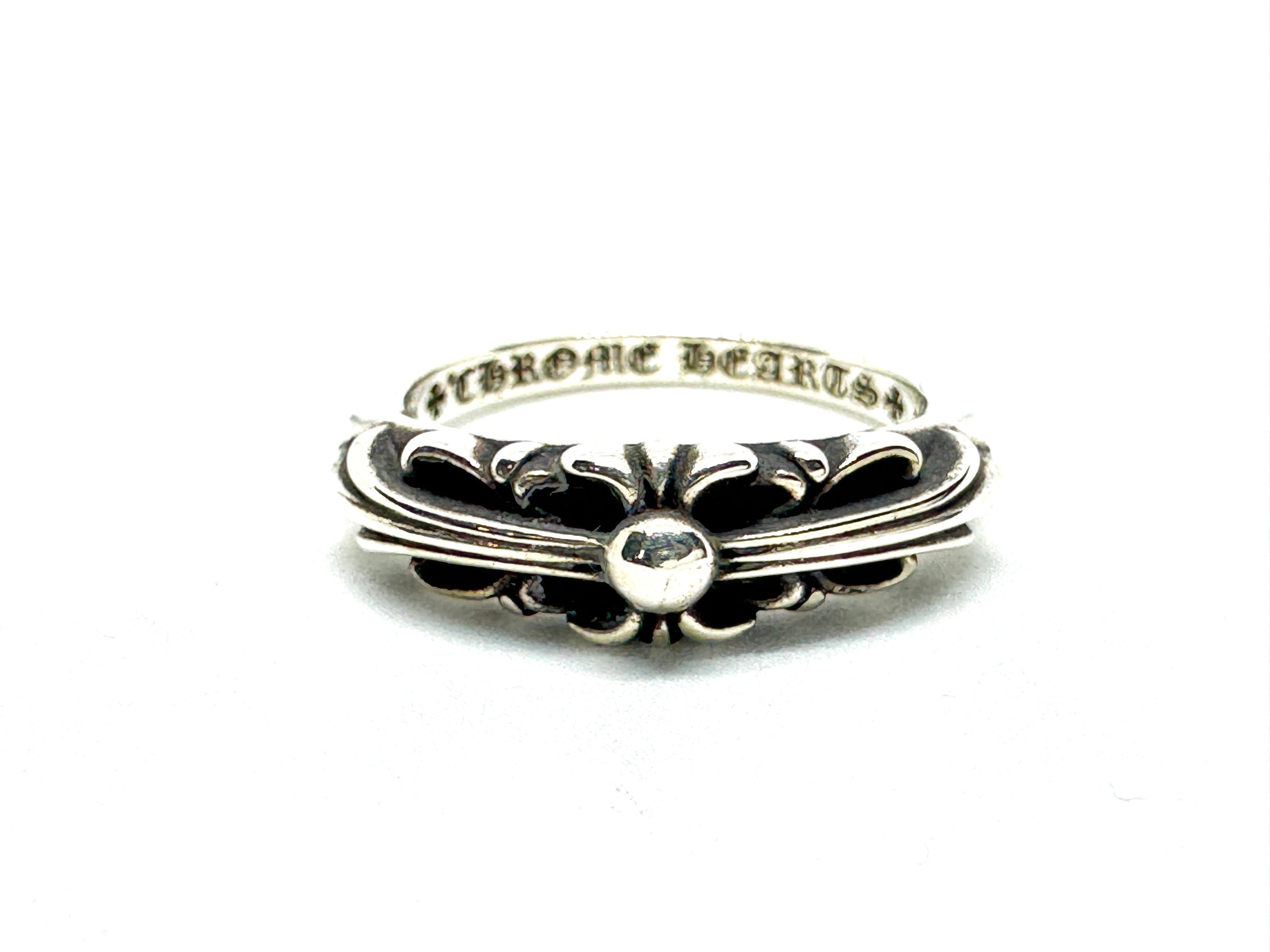 Chrome Hearts Baby Classic Ring W / Floral Cross "Silver"