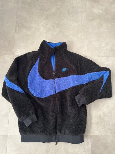 Nike Big Swoosh Reversible Boa Jacket "Black Game Royal"