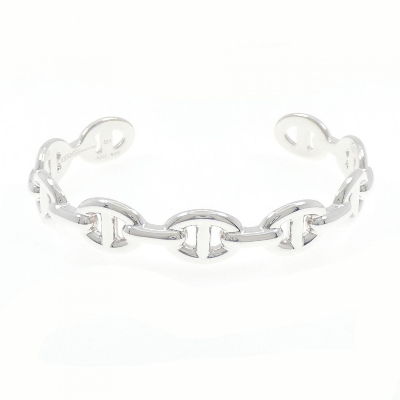 Hermes Chaine D'ancre Enchainee Bracelet Bangle "Silver"