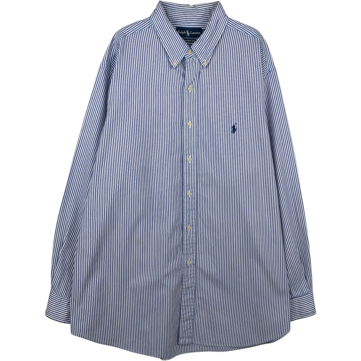 古着 ラルフローレン Ralph Lauren CLASSIC FIT 長袖 ボタンダウンストライプシャツ メンズXXL相当/eaa652088