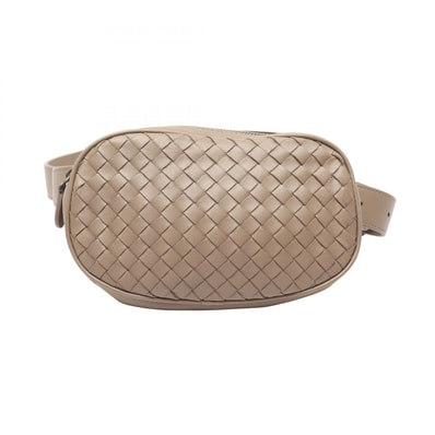 ボッテガヴェネタ BOTTEGA VENETA イントレチャート ウエストバッグ バッグ レザー メンズ レディース ベージュ系 【中古】