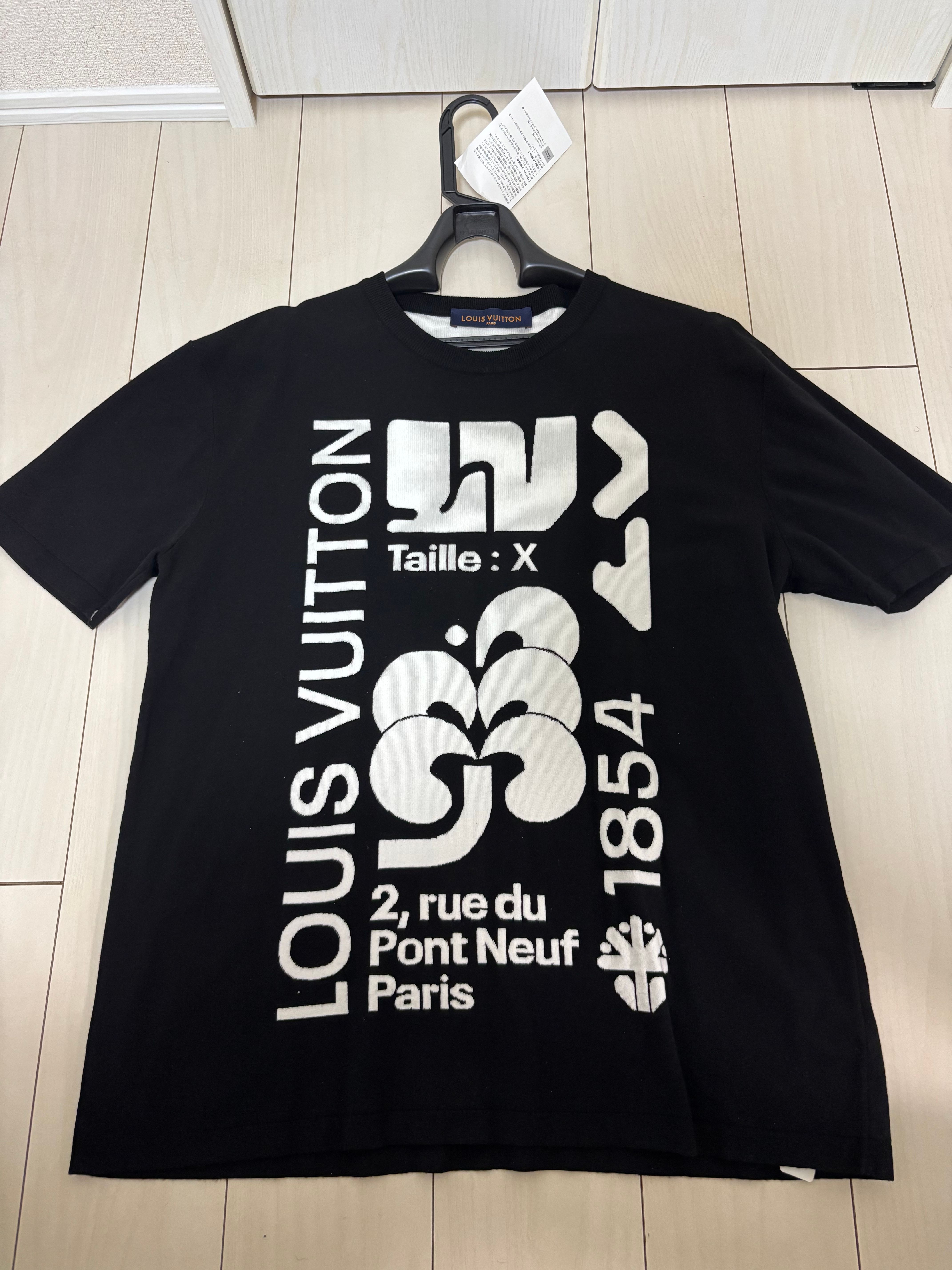 ルイヴィトン グラフィック インターシャ Tシャツ "ノワール" 1A7QUP