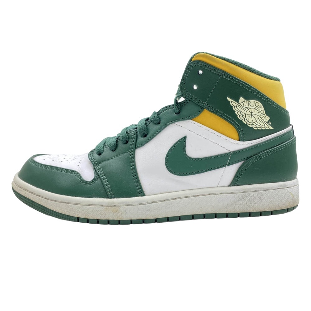 NIKE ナイキ スニーカー 554724-371 Air Jordan 1 Mid Seattle Supersonics エアジョーダン1 ミッド シアトル スーパーソニックス ミドルカット スニーカー グリーン系 ホワイト系 27.5cm【中古】