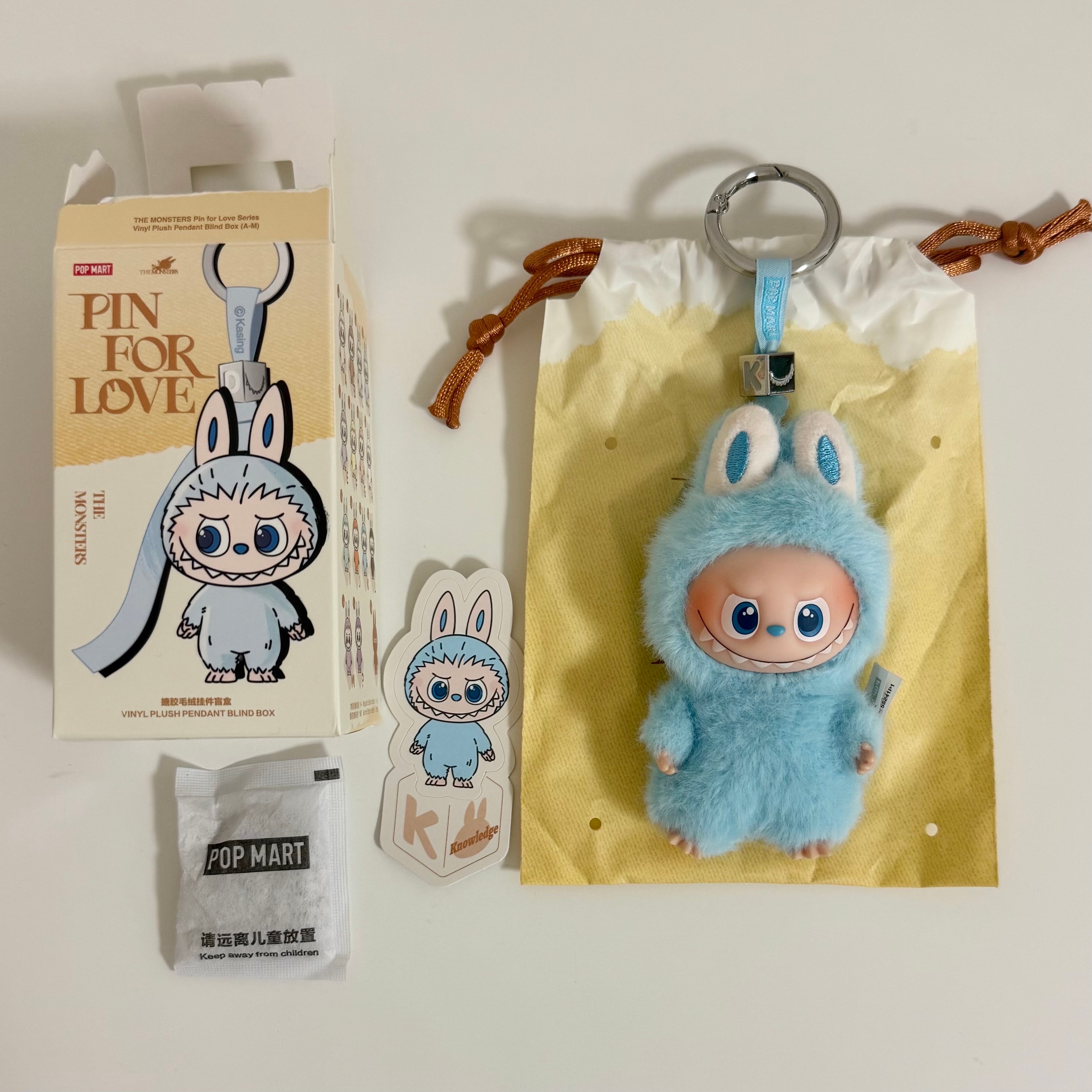 POP MART THE MONSTERS (LABUBU) Pin for Love Series-Vinyl Plush Pendant (A-M) K