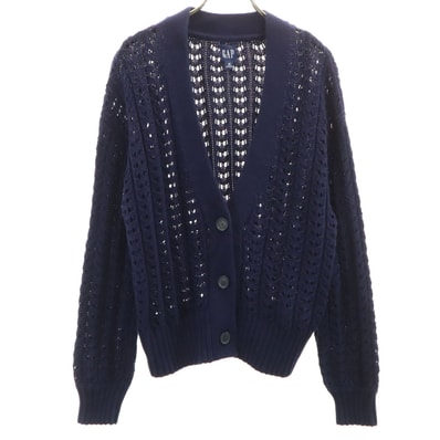 美品 GAP ギャップ 長袖 ニットカーディガン M ネイビー
