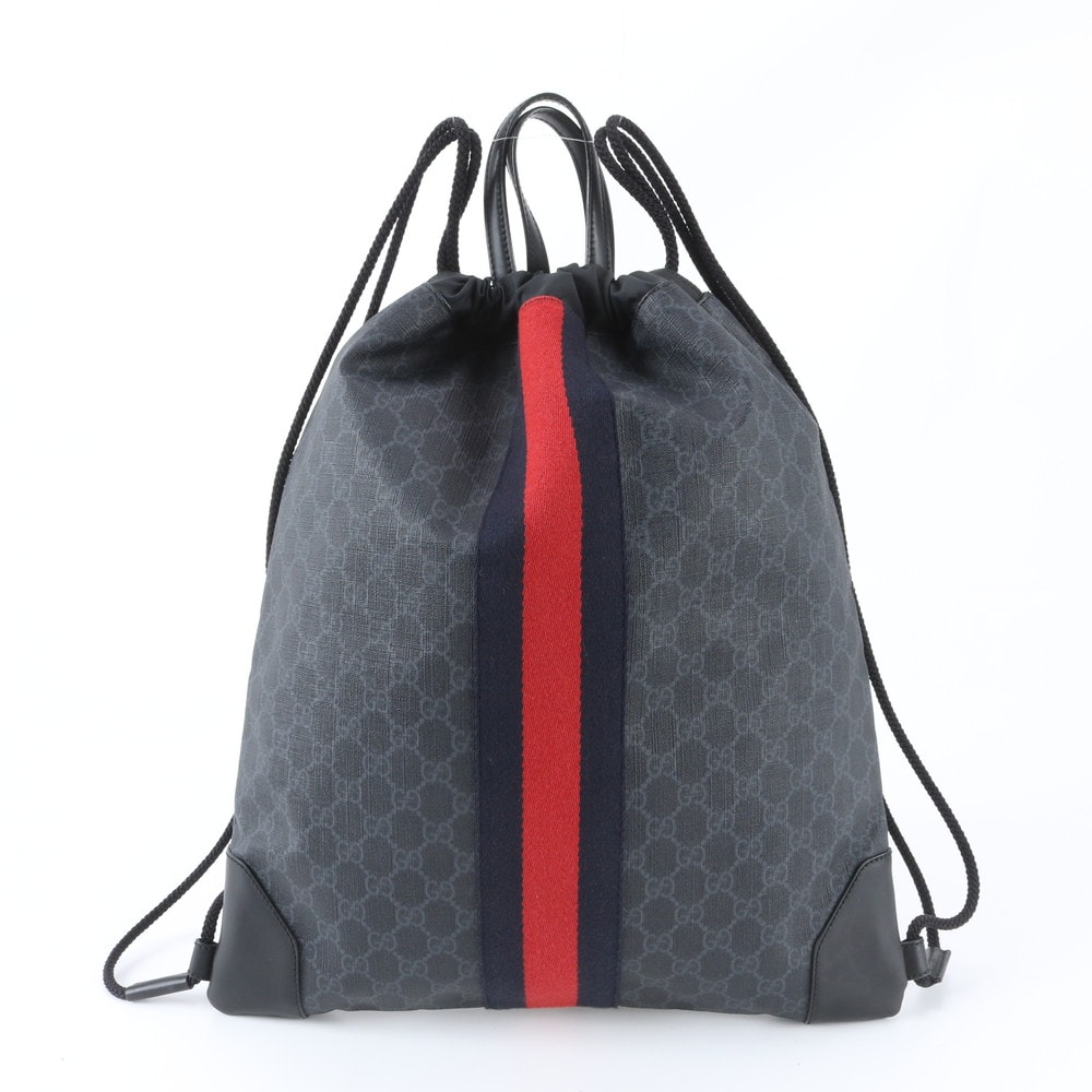 ■極美品 グッチ GGスプリーム シェリー ライン ナップサック 473872