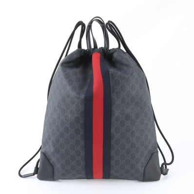 ■極美品 グッチ GGスプリーム シェリー ライン ナップサック 473872
