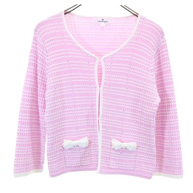 courreges 7分袖 ビーズ付き ニットカーディガン