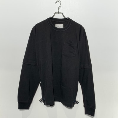 sacai Nylon Twill x Cotton Jersey L/S T-Shirt Black