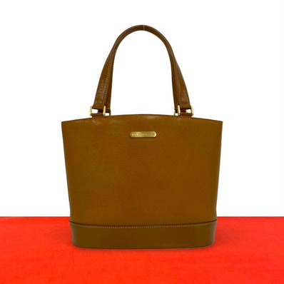 BURBERRY バーバリー ノバチェック 柄 ロゴ 金具 レザー ハンドバッグ ブラウン
35562
