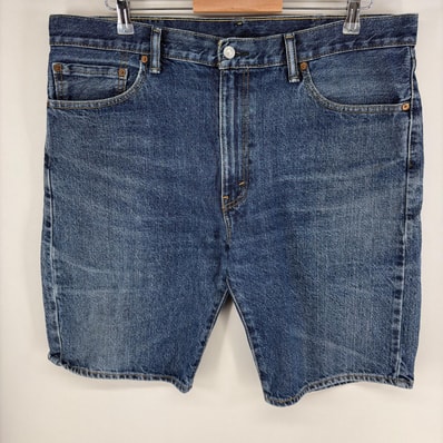 古着 リーバイス Levi's パンツ 5ポケット ジッパーフライ ストレート ハーフ ショーツ ジーンズ ジーパン w38 ブルー系 メンズ