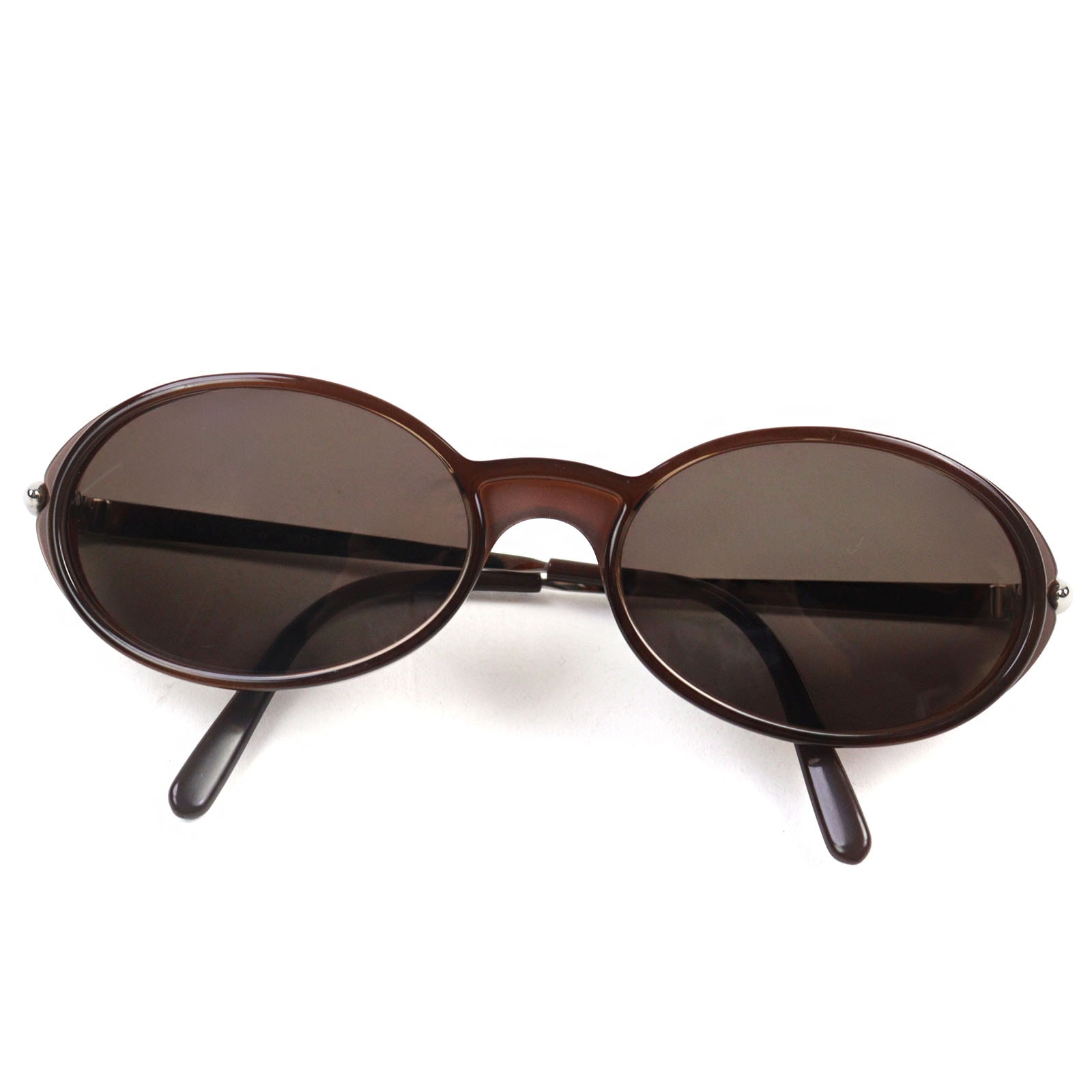 極美品 カルティエ
 サングラス クリアブラウン シルバー メンズ 53□18