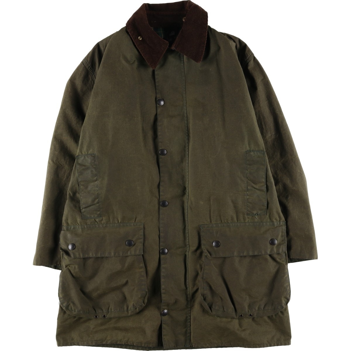 古着 80年代 バブアー Barbour BORDER ボーダー 2ワラント ワックスコットン オイルドジャケット 英国製 メンズM相当 ヴィンテージ/eaa614839