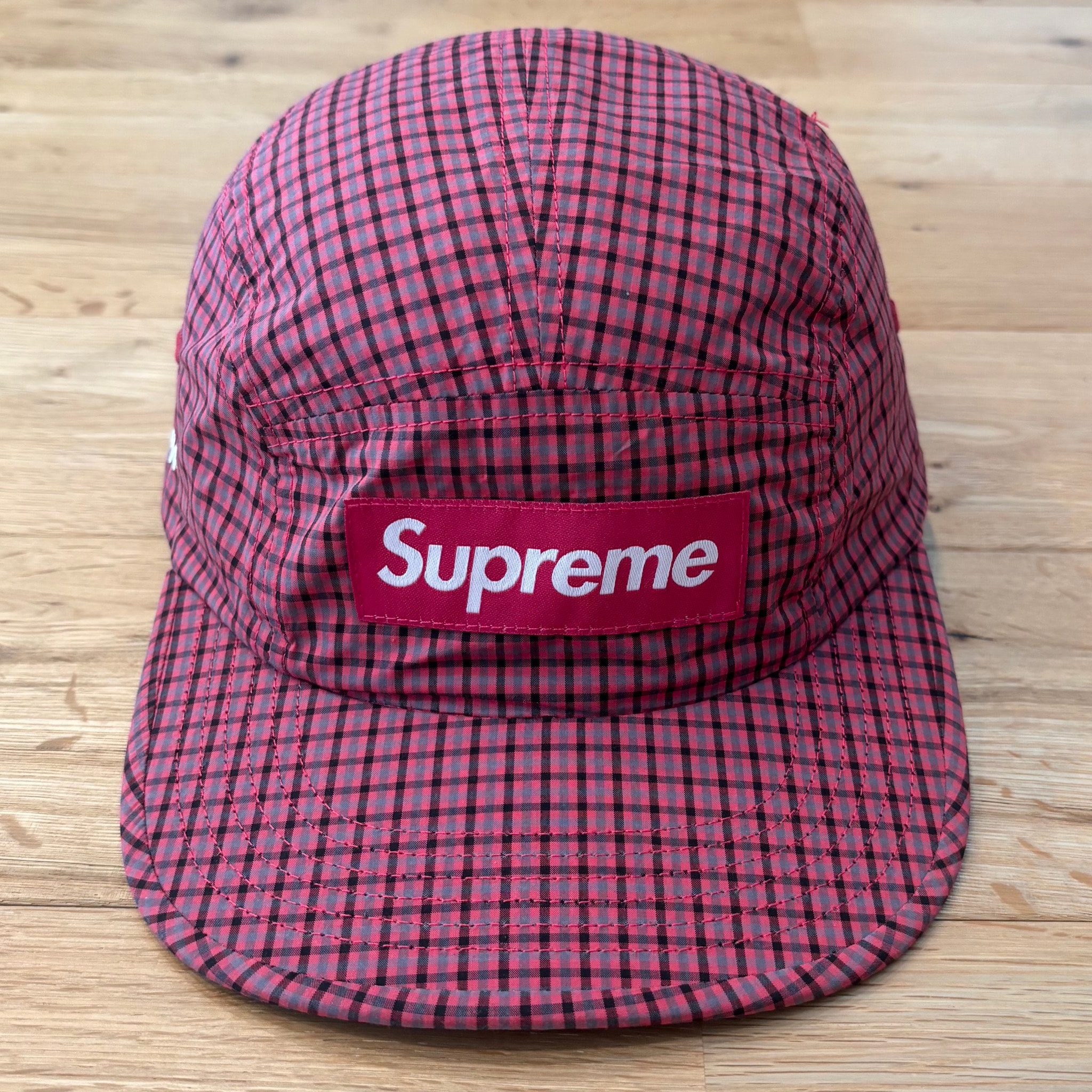 Supreme Cordura Plaid Camp Cap "Red"