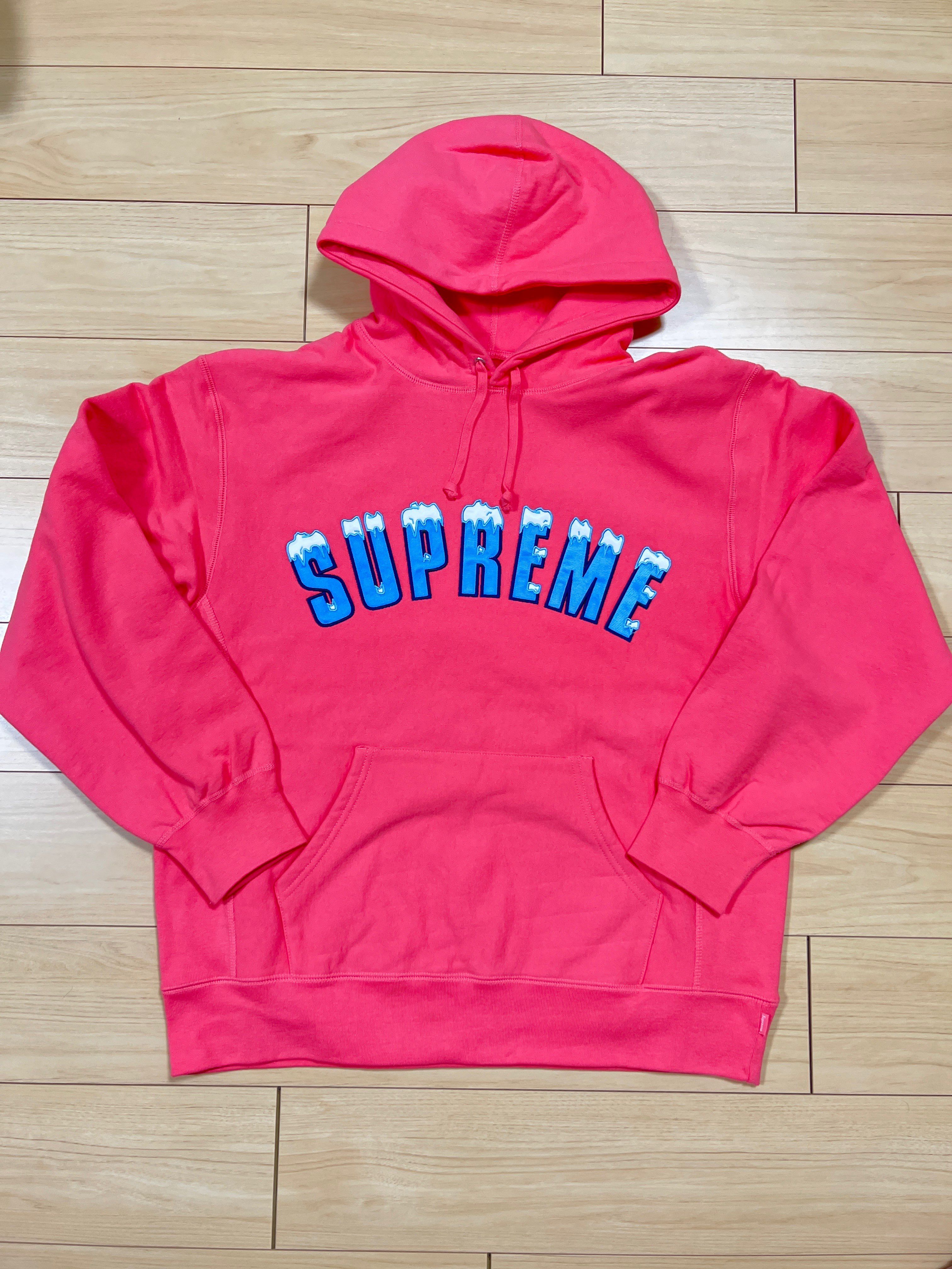 Supreme Icy Arc Hooded Sweatshirt "Bright Coral"