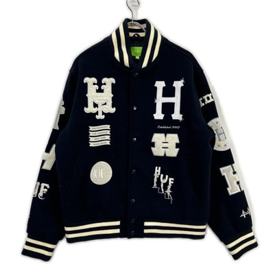 ハフ JK00368 ネイビー 20 Year Classic H Varsity スタジアムジャケット M