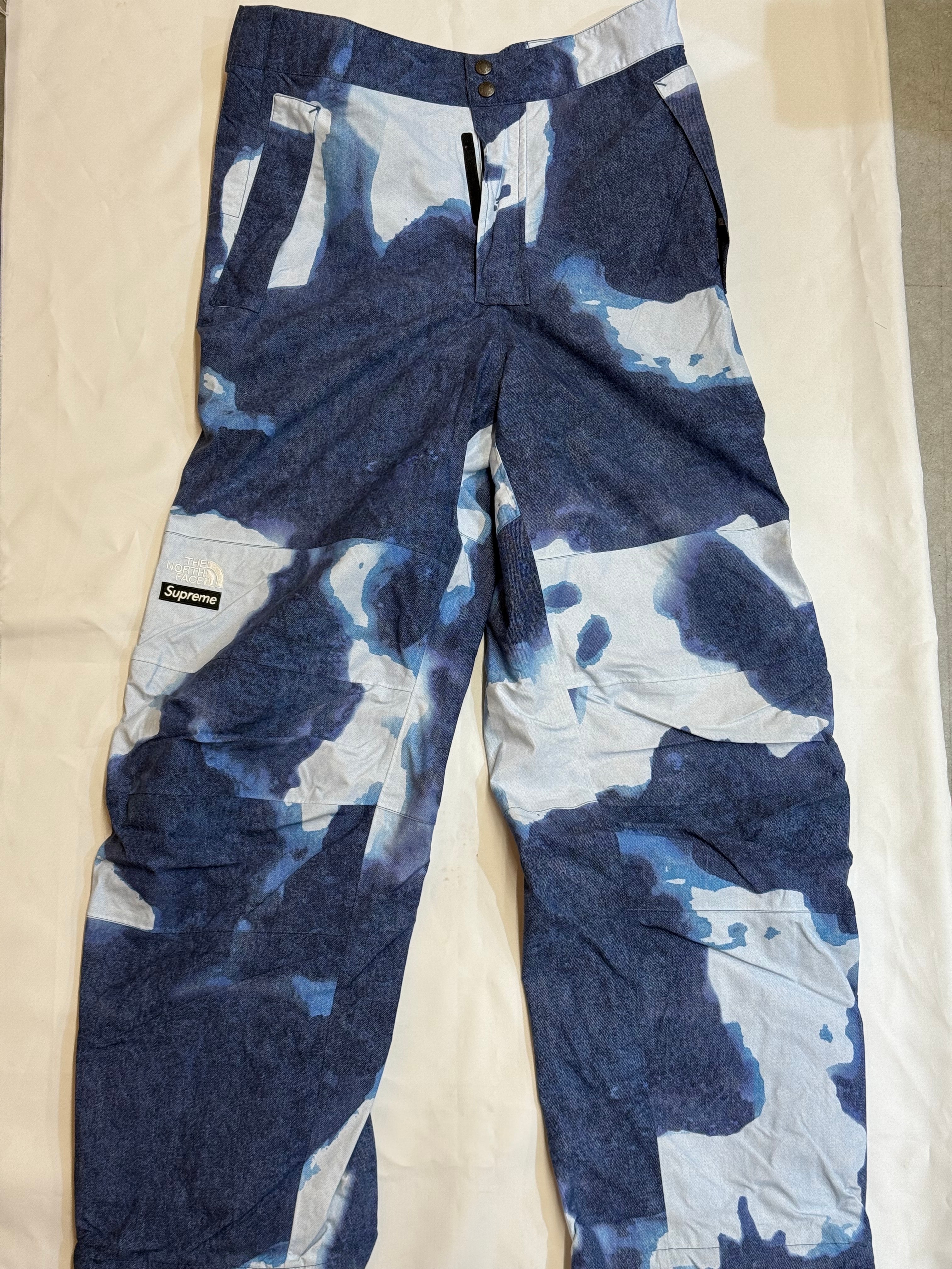 Supreme x The North Face Bleached Denim Print Mountain Pant "Indigo"
