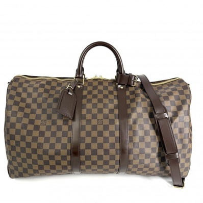 LOUIS VUITTON ルイヴィトン ボストンバッグ キーポルバンドリエール55 旅行バッグ トラベルバッグ 肩掛け 斜め掛け ショルダーバッグ N41414 ダミエキャンバス ブラウン 茶 ゴールド金具 ユニセックス【中古品】