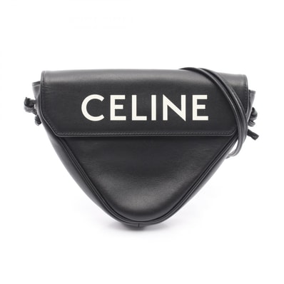 セリーヌ CELINE トライアングル ショルダーバッグ バッグ レザー レディース ブラック系 10I193DMO.38SI 【中古】