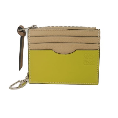 LOEWE ロエベ スクエア コイン カードホルダー カーフ シトロネル バイカラー カードケース パスケース 小銭入れ ミニウォレット キーチェーン アナグラム エンボス ヌード コインケース C821B35X01