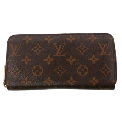 LOUIS VUITTON ルイ・ヴィトン ジッピー ウォレット 長財布 M41896 モノグラム ブラウン レッド レディース【中古】