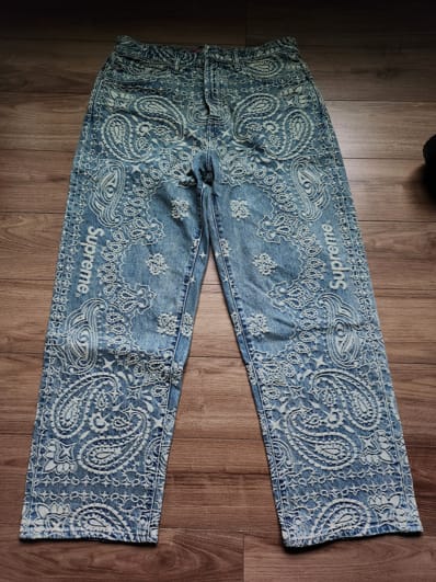 Supreme Bandana Jacquard Baggy Jean "Blue"