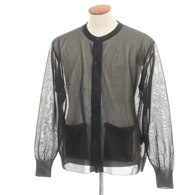 【中古】シュタイン ssstein ナイロンポリエステル シースルーニット カーディガン ブラック【サイズM】【メンズ】