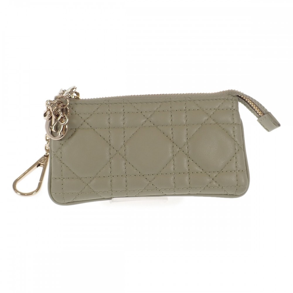 ディオール Dior キーケース レディディオール コインケース ラムスキン セージグリーン ゴールド金具 レディース【中古】【Aランク】