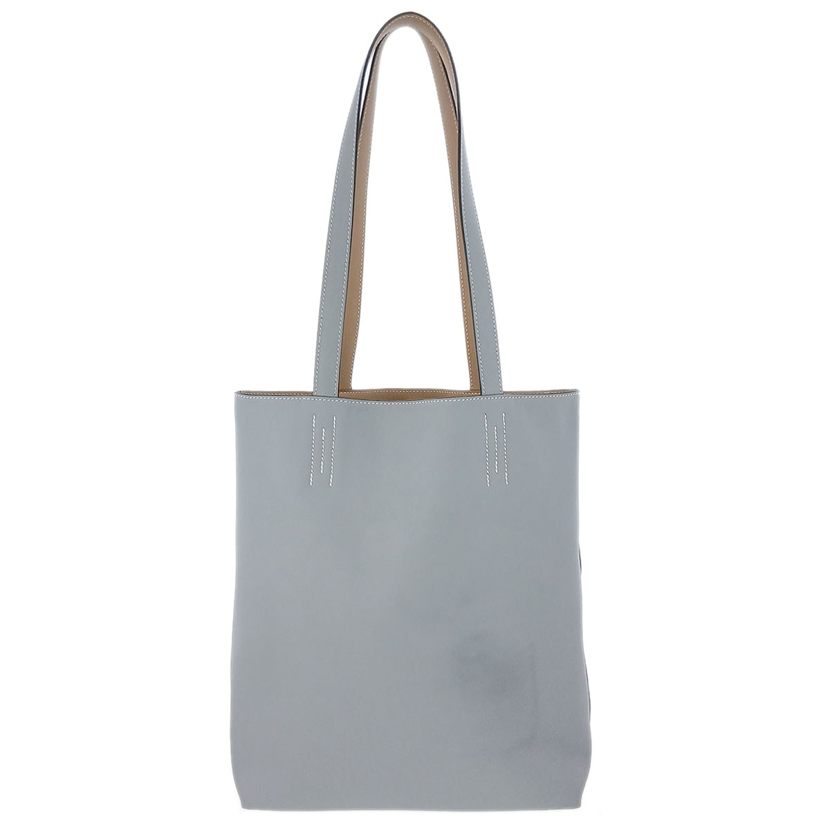HERMES エルメス ネオ ドゥブルセンス35 リバーシブル トートバッグ ヴォースイフト グレー ブラウン  レディース【中古】