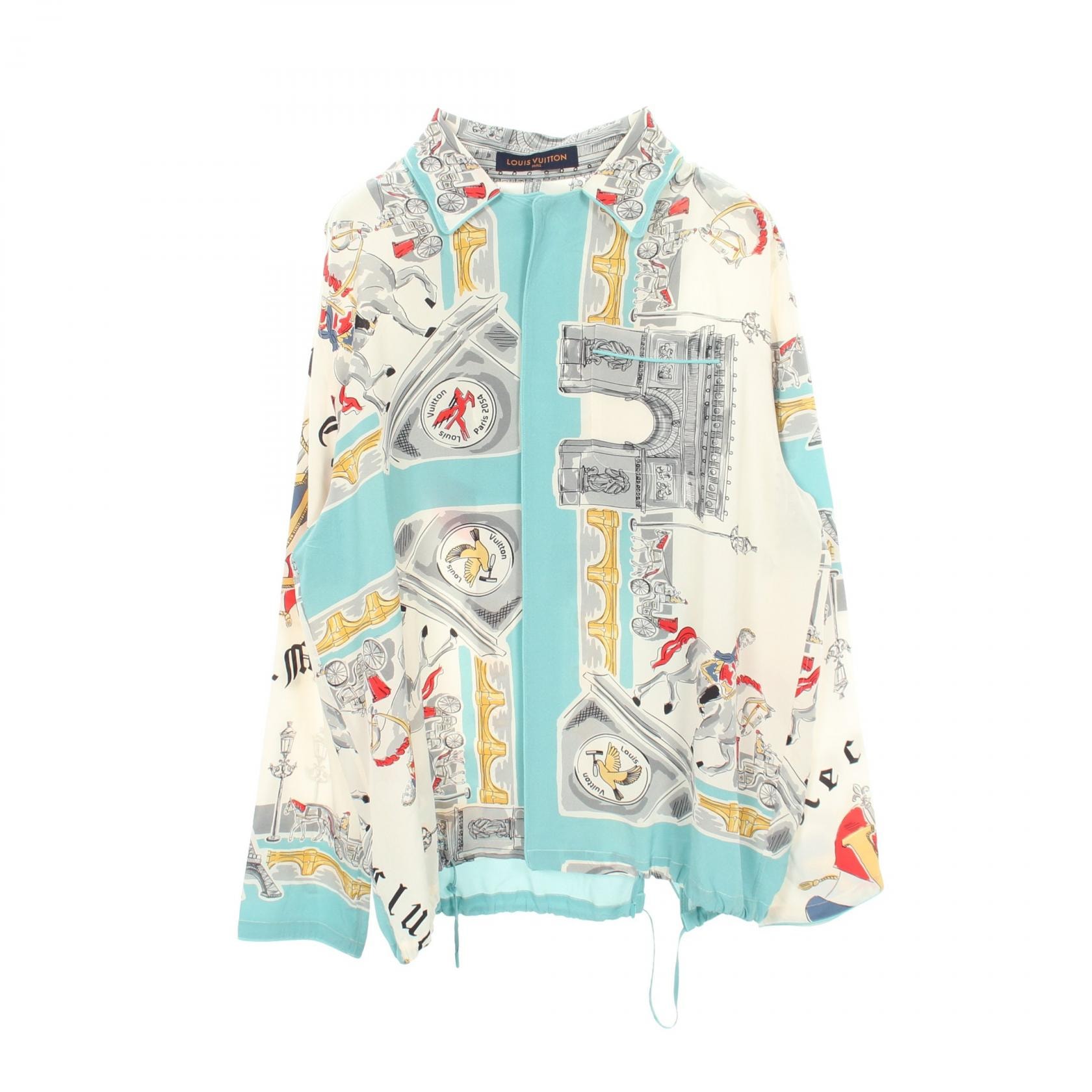 ルイ・ヴィトン LOUIS VUITTON Hooded Pyjama Shir パジャマ 衣料品 トップス シルク メンズ ホワイト系 / ブルー系 / マルチカラー RM192 ORI HHS85W 【中古】