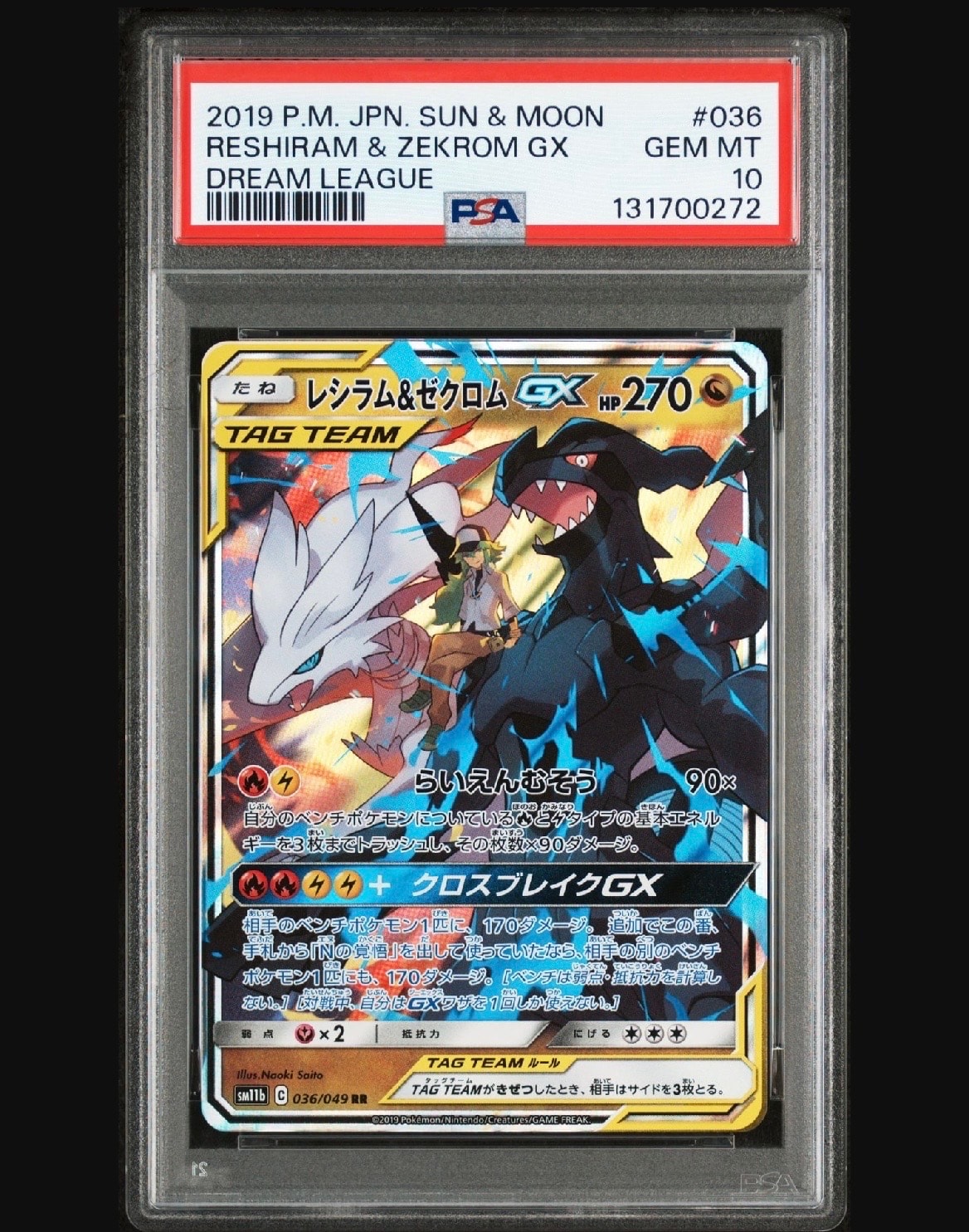 レシラム&ゼクロムGX (N) RR[SM11b 036/049](強化拡張パック「ドリームリーグ」)