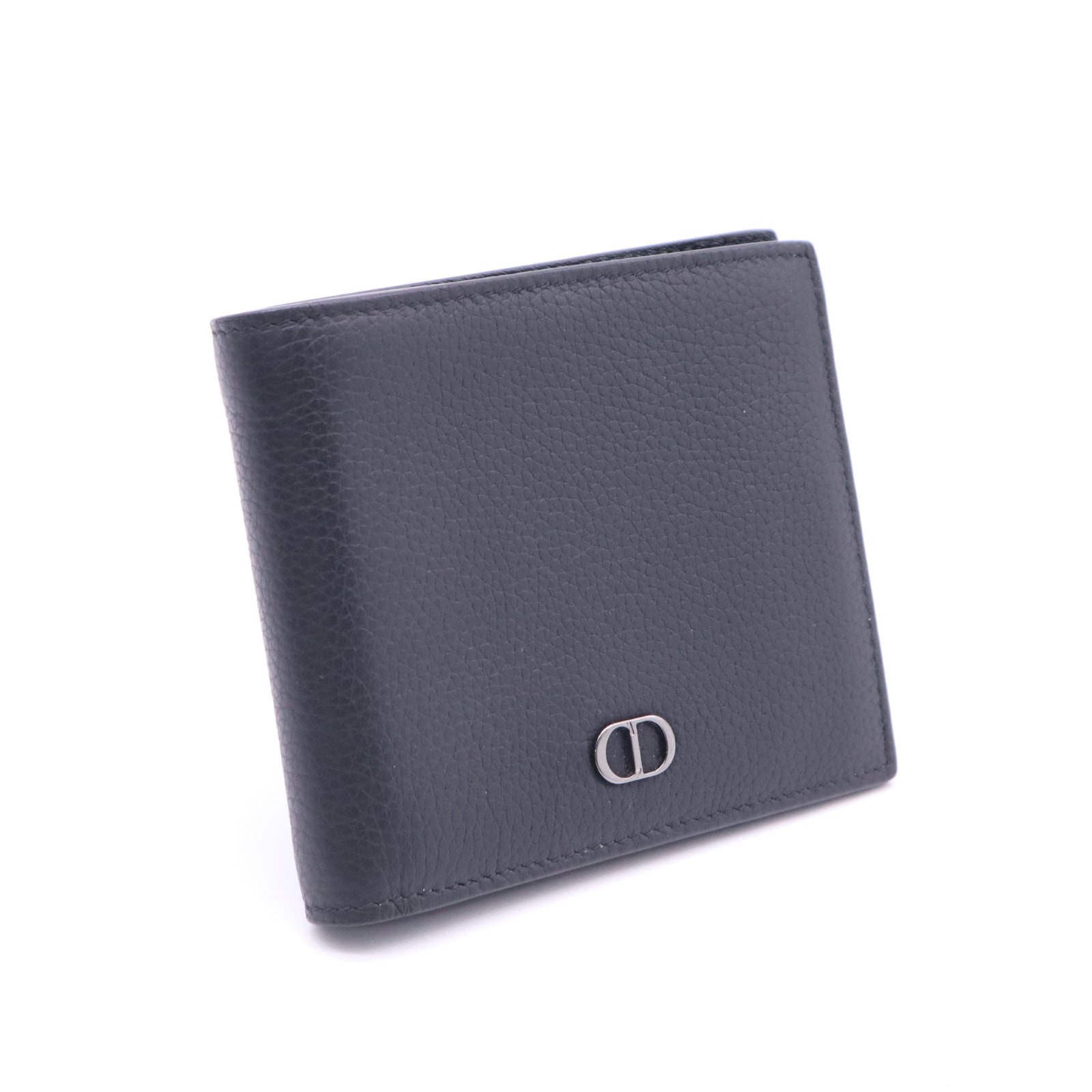 美品 Dior ディオール CD Icon 2つ折りウォレット 2ESBH027CDI 二つ折り財布 ブラック グレインカーフレザー メンズ