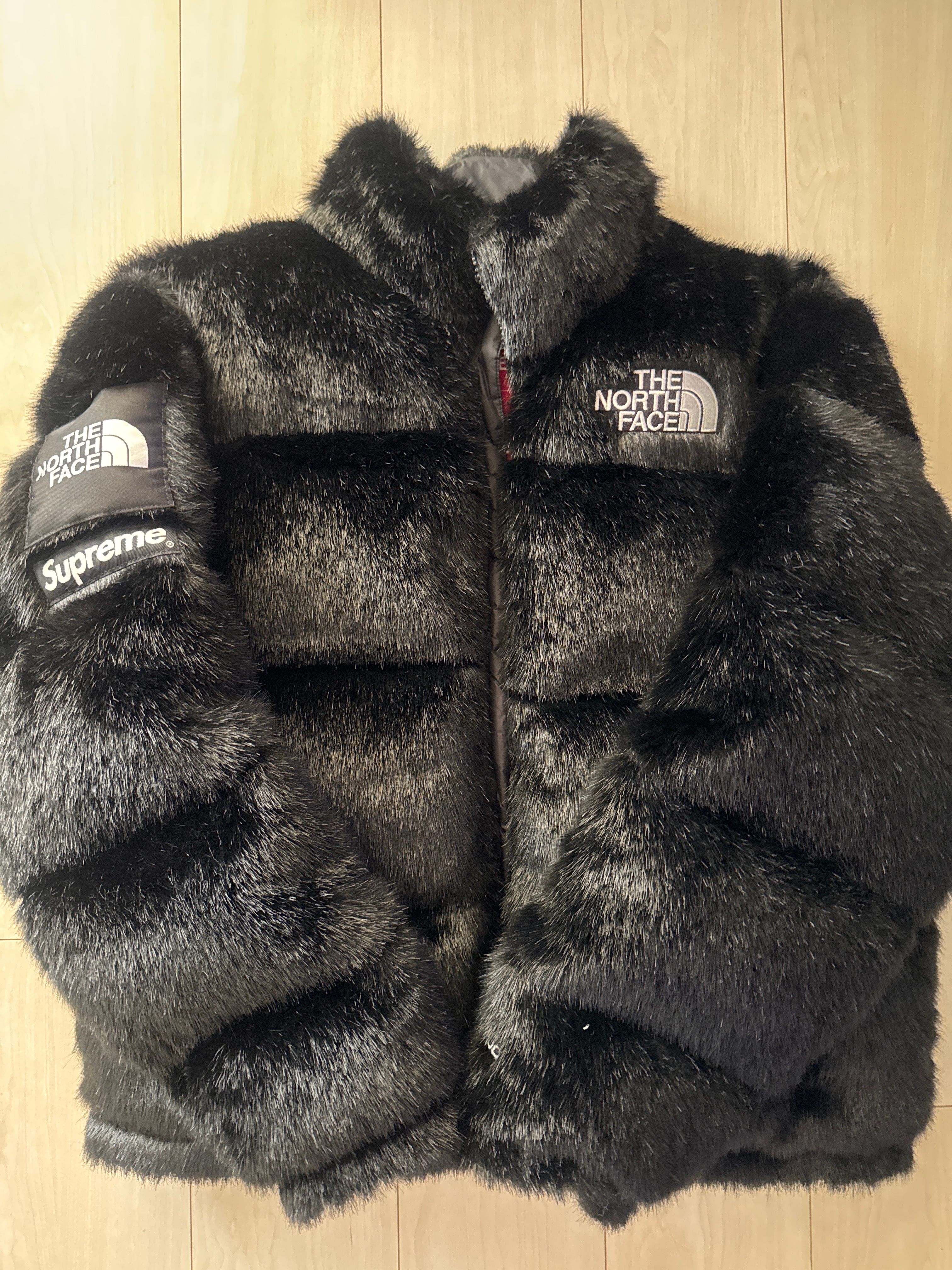 Supreme x The North Face Faux Fur Nuptse Jacket "Black"