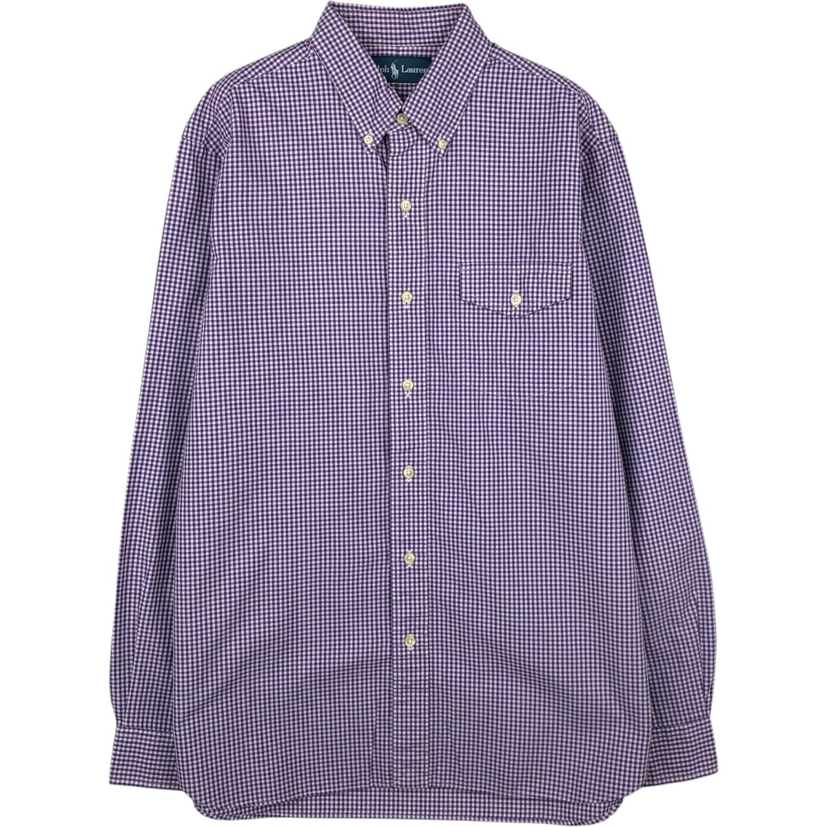 古着 ラルフローレン Ralph Lauren ギンガムチェック 長袖 ボタンダウンチェックシャツ メンズM相当/eaa652087