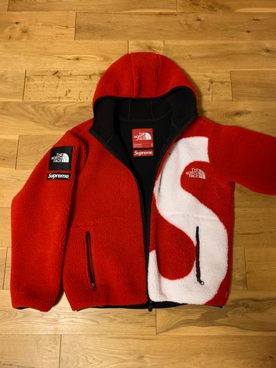 Supreme x The North Face S Logo Hooded Fleece Jacket "Red"