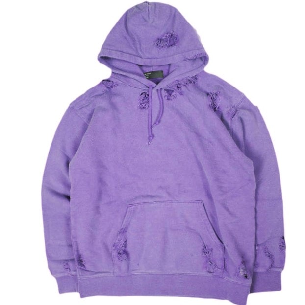 International Gallery BEAMS インターナショナルギャラリービームス 25SS ヴィンテージフーディ ダメージ加工 スウェットプルオーバーパーカー 23-13-0081-214 L PURPLE IG トップス g25904