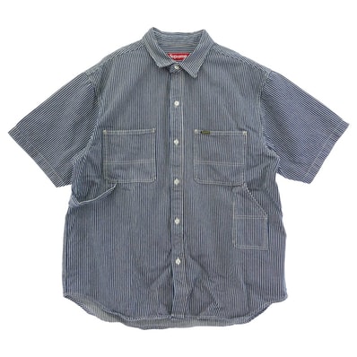 Supreme シュプリーム 25SS Loose Fit S/S Denim Painter Shirt ルーズフィット ペインター デニム 半袖 シャツ ブルー系 ホワイト系 L【中古】