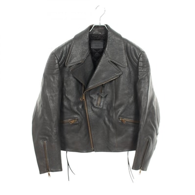 プラダ PRADA 中綿 ライダースジャケット 衣料品 アウター レザー メンズ ブラック系 UPW416 【中古】