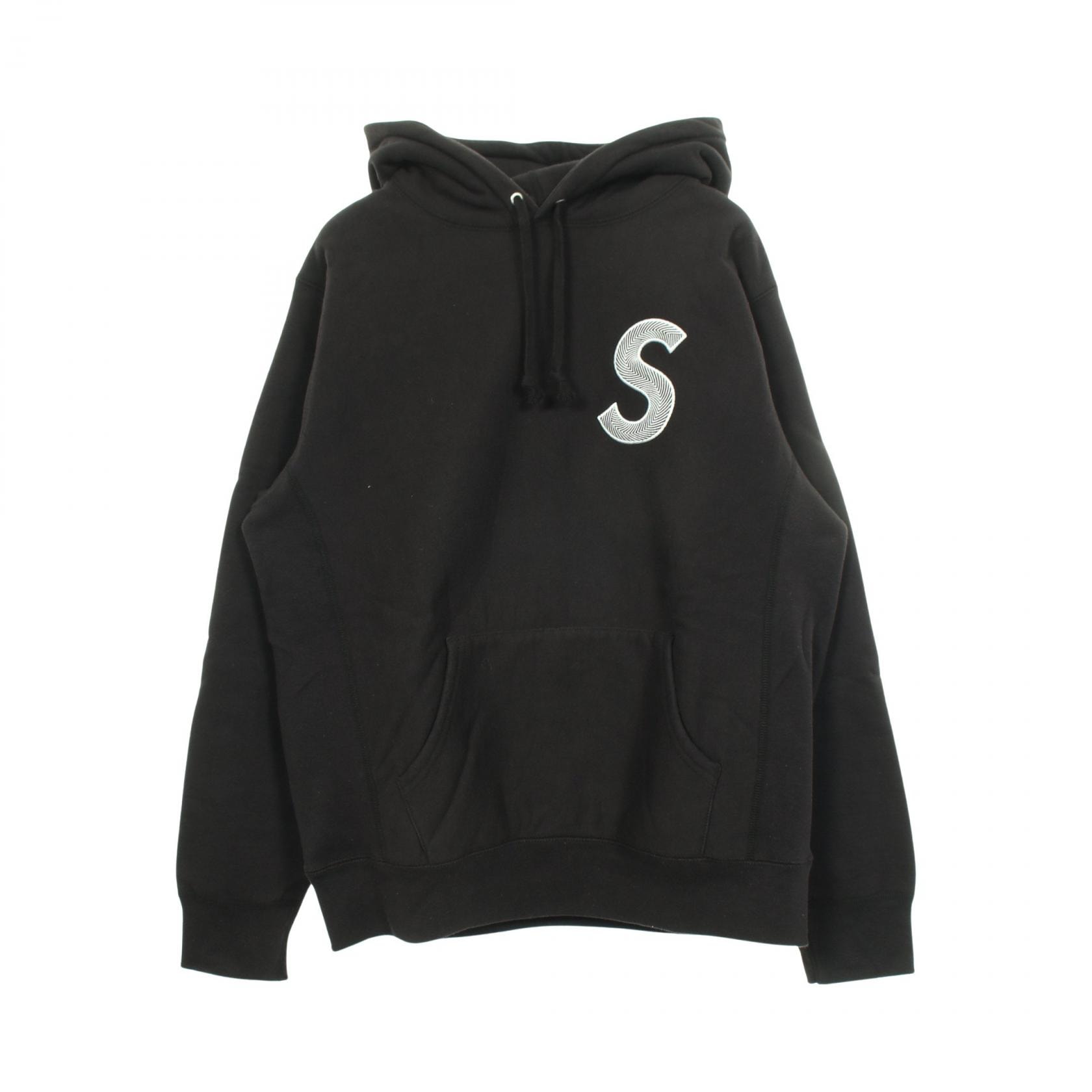 シュプリーム Supreme ロゴ刺繍 裏起毛 パーカー 衣料品 トップス コットン メンズ ブラック系 【中古】